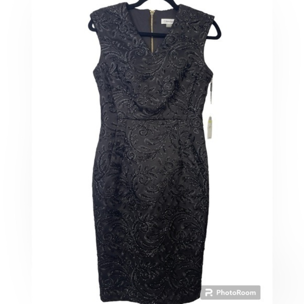 Calvin Klein Textured Black Dress Size 4